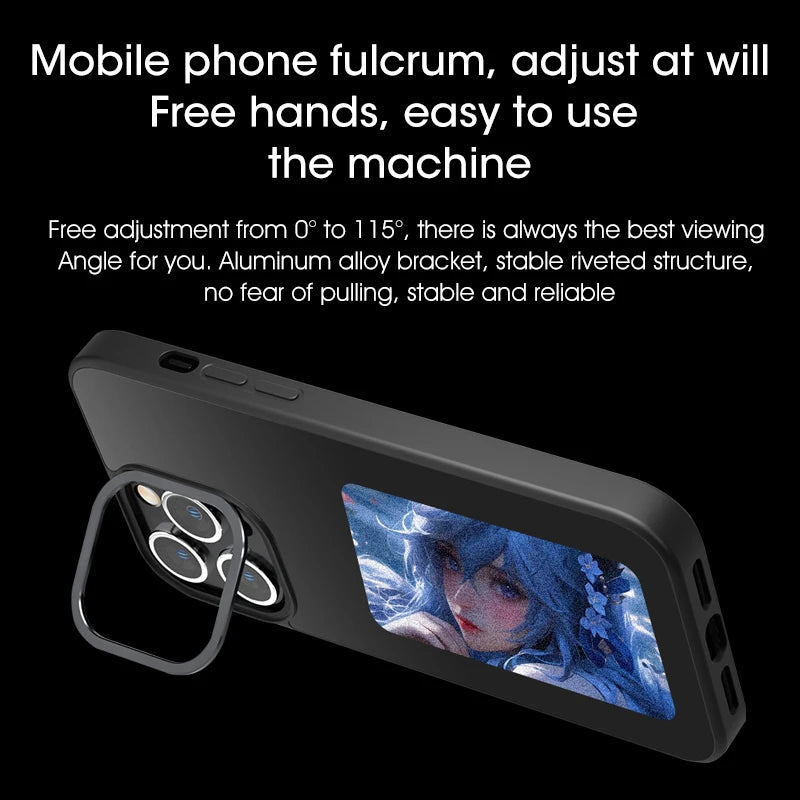 Eink Screen Smart NFC Phone Case for 15 14 13 Pro Max DIY E Ink Back Display Protection Case Free Case