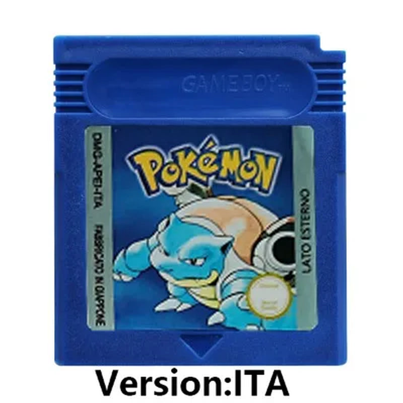GBC 16-Bit Game Video Game Cartridge Console Card Pokemon Red Blue Crystal Golden Green Silver Yellow with Multi-Language