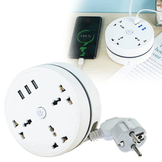 EU Plug AC Outlet Smart Home Multiprise Power Strip Extension Cord Electrical Socket Network Filter with USB Ports Fast Charging