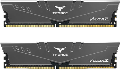 T-Force Vulcan Z DDR4 16GB Kit (2X8Gb) 3600Mhz (PC4-28800) CL18 Desktop Memory Module Ram TLZGD416G3600HC18JDC01 - Gray